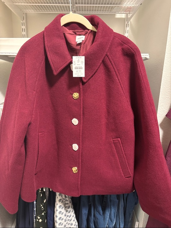 J. Crew Jackets & Blazers - J. Crew Deep Berry Wool Button Jacket